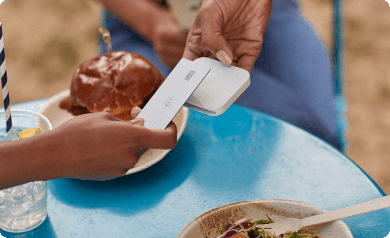 customer making tap to pay purchase